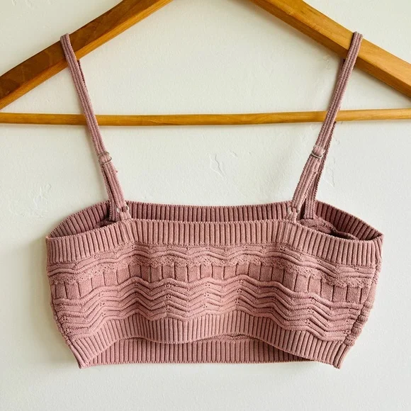 NWOT Free People Falling For You pink mauve Bralette bra sz S - Picture 5 of 6